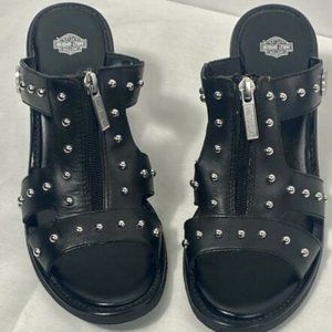 Harley-Davidson Women's Michelle Black Sandals size 7 1/2 D83710